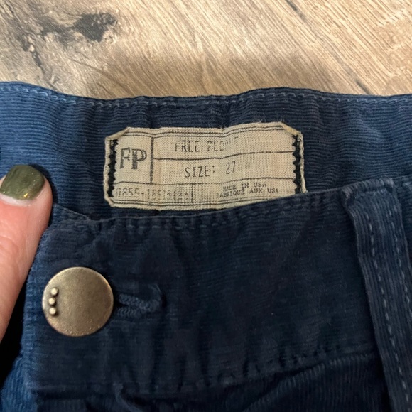 Free People Blue Corduroy Flare Pants - size 27 - Picture 7 of 7